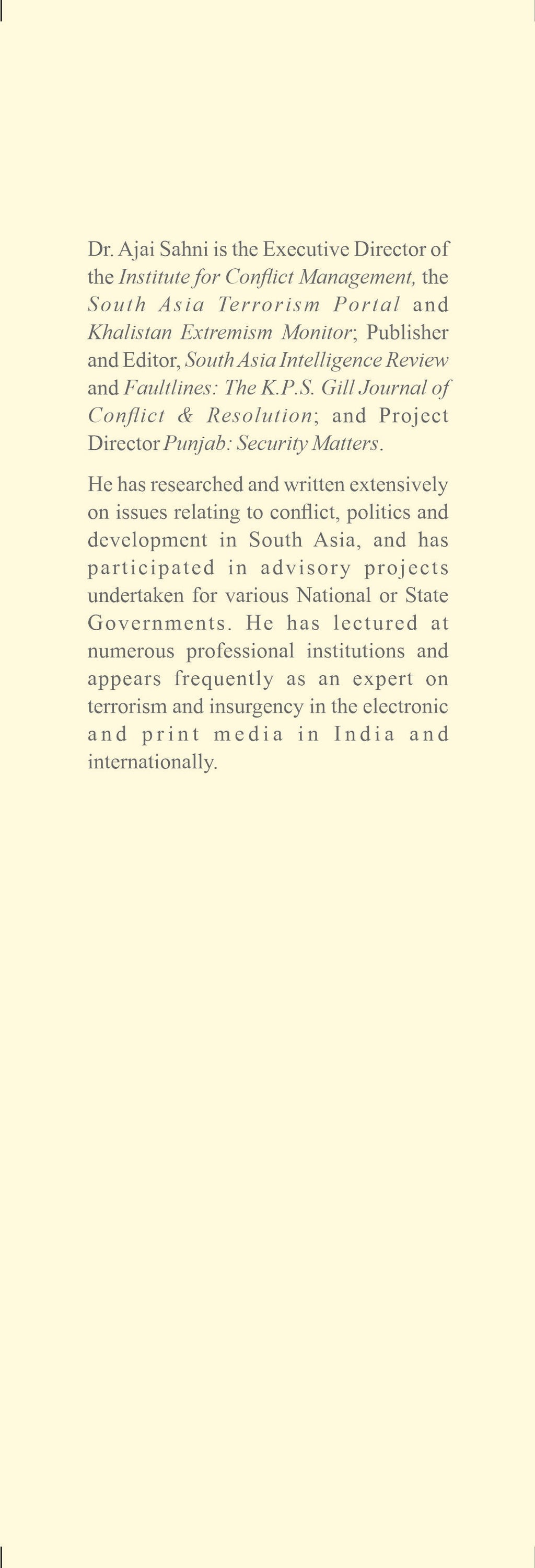 Freedom From Fear Collected Works of K.P.S Gill